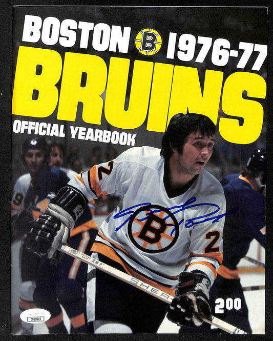 Brad Park HOF Signed/Autographed 1976-77 Boston Bruins Yearbook JSA 198073