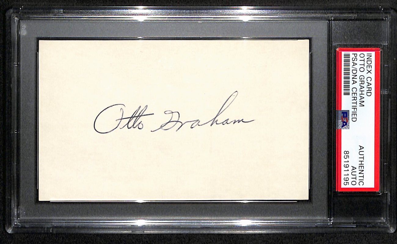 Otto Graham HOF Signed/Auto 3x5 Index Card Cleveland Browns PSA/DNA 187434
