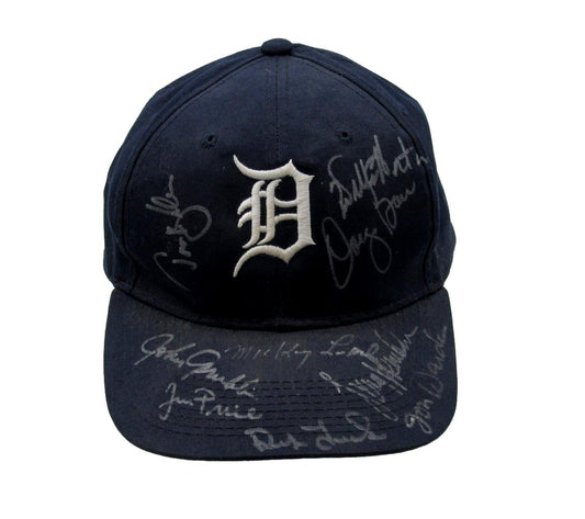Tigers Greats Multi-Signed/Autographed  by 9 Baseball Hat Lolich Horton 198597