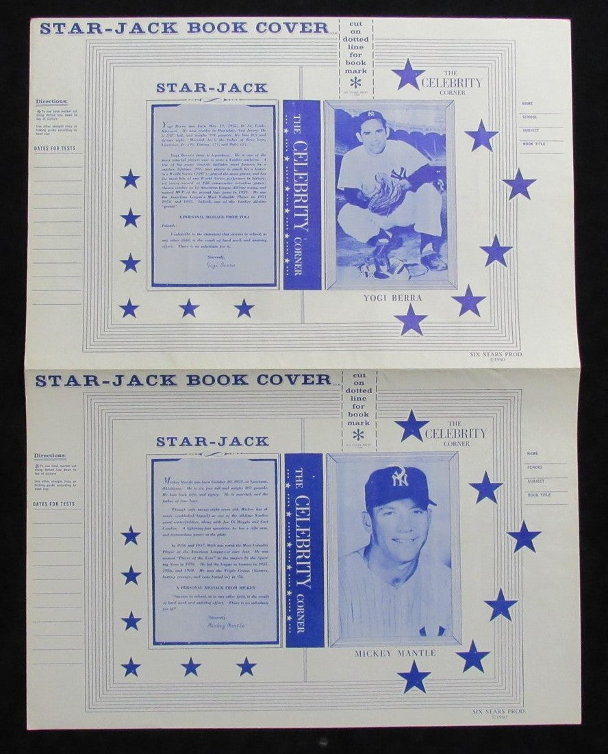 1960 Mickey Mantle and Yogi Berra Star-Jack book covers New York Yankees 198587