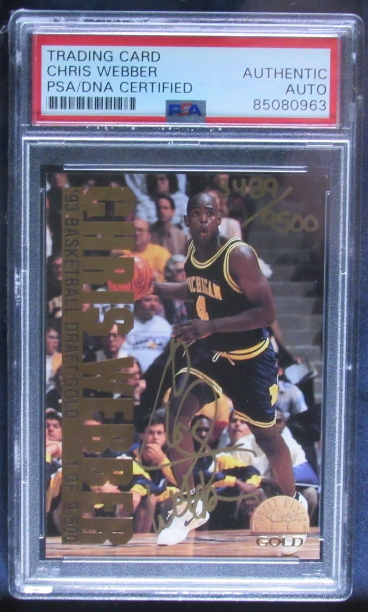 Michigan Fab 5 Signed Trading Cards w/16x20 Photo Collage Framed PSA/DNA 198310