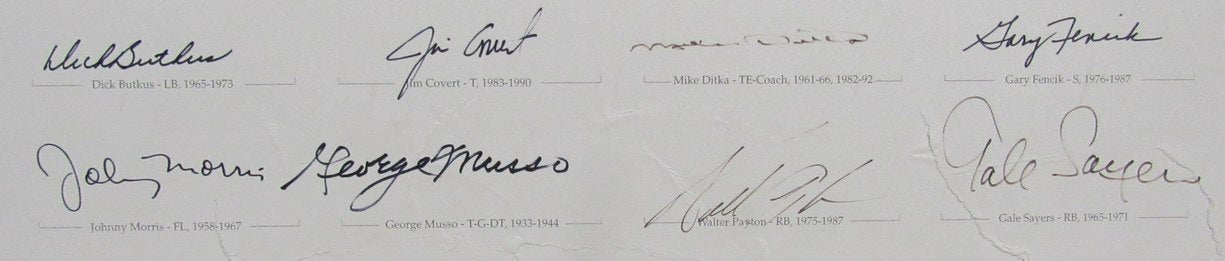 Bears World Championships Multi-Signed (20) Print to Luckman Sayers Butkis 99555