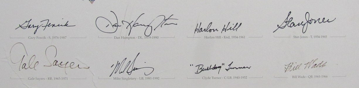 Bears World Championships Multi-Signed (20) Print to Luckman Sayers Butkis 99555