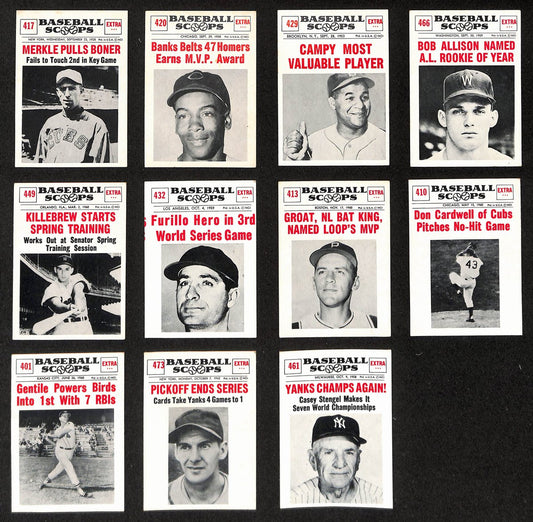 Lot of (11) Miscellaneous UNSIGNED 1961 Nu-Cards Scoops Baseball 199423