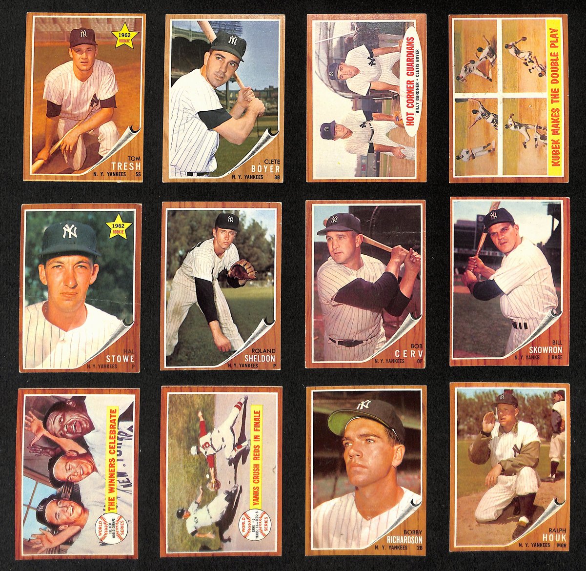 Lot of (22) Miscellaneous UNSIGNED 1962 TOPPS New York Yankees Cards 199424