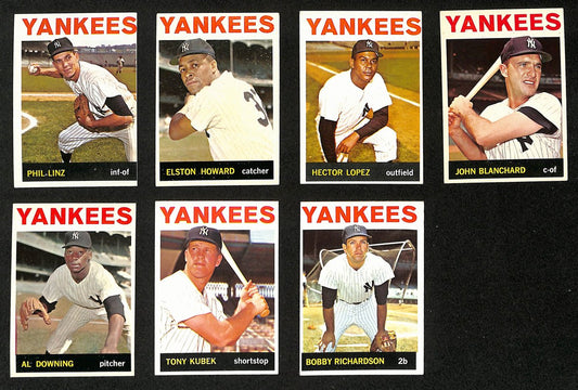 Lot of (7) Miscellaneous UNSIGNED 1964 TOPPS New York Yankees Cards 199431