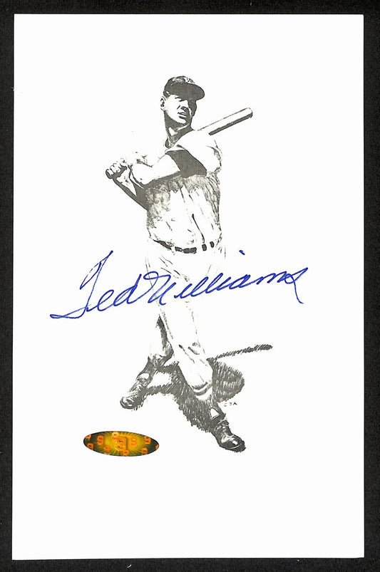 Ted Williams HOF Signed/Autographed 5.5x9 Lithograph Boston Red Sox TWF 199420