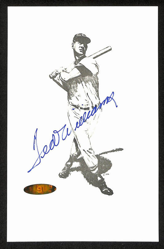 Ted Williams HOF Signed/Autographed 5.5x9 Lithograph Boston Red Sox TWF 199421