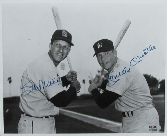 Mickey Mantle/Stan Musial Dual-Signed/Autographed 8x10 B/W Photo PSA/DNA 199550