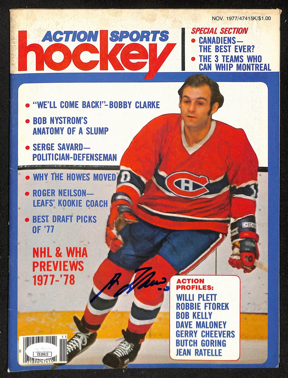 Guy Lafleur HOF Signed/Auto Nov 1977 HOCKEY Magazine Canadiens JSA 198439