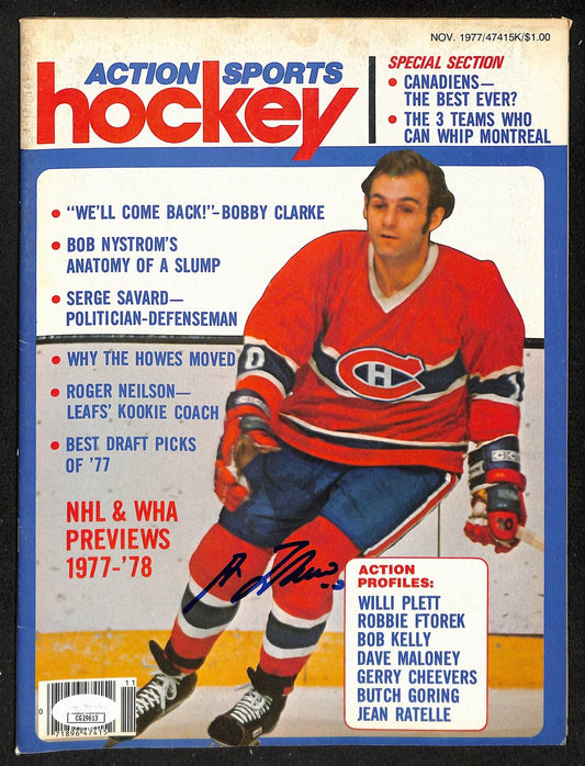 Guy Lafleur HOF Signed/Auto Nov 1977 HOCKEY Magazine Canadiens JSA 198439