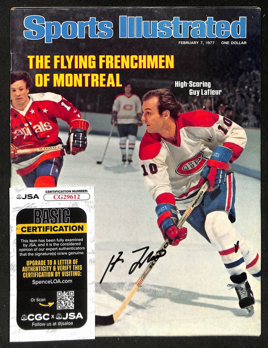 Guy Lafleur Signed 2/17/1977 Sports Illustrated Magazine Canadiens JSA 198440