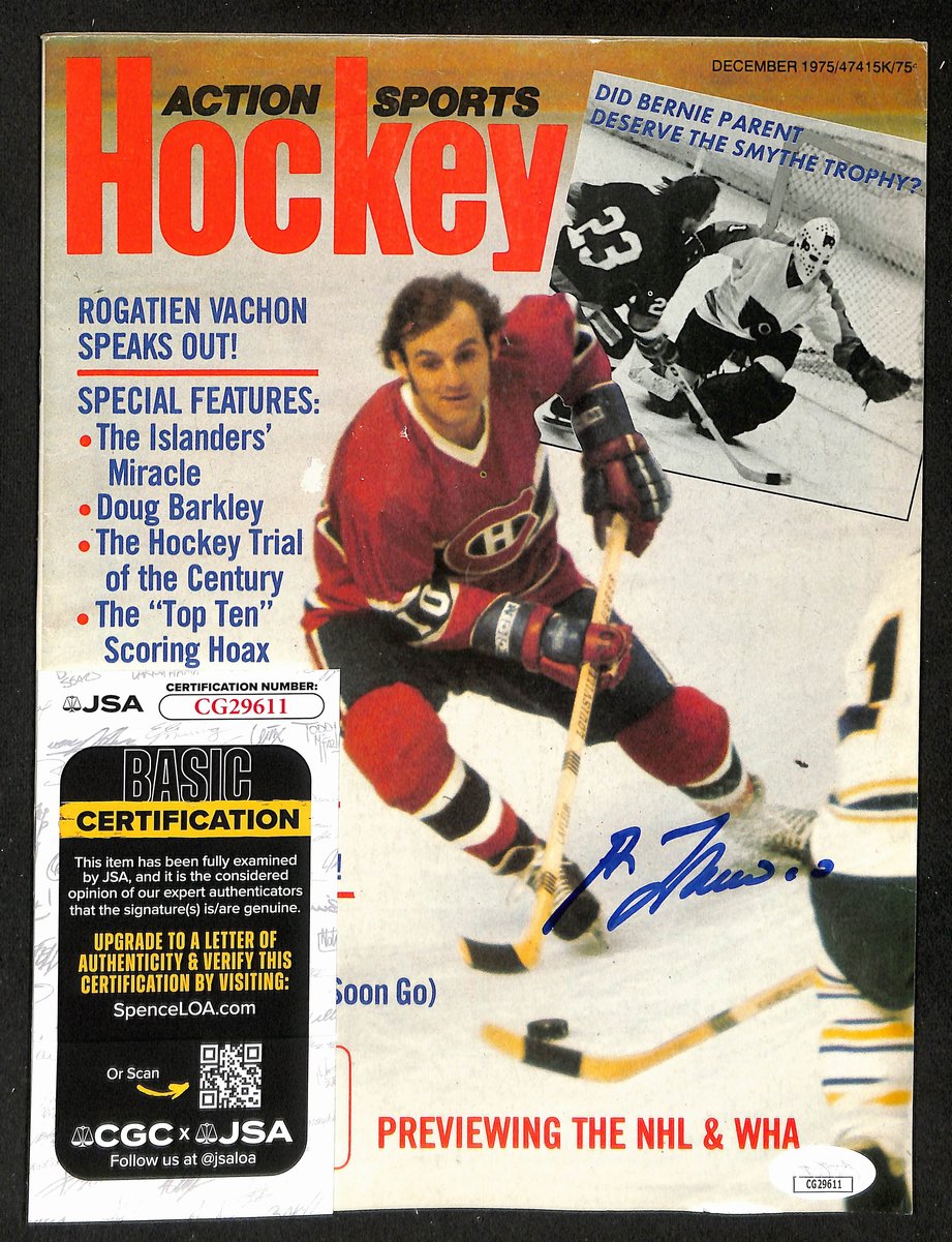 Guy Lafleur HOF Signed/Auto Dec 1975 HOCKEY Magazine Canadiens JSA 198441