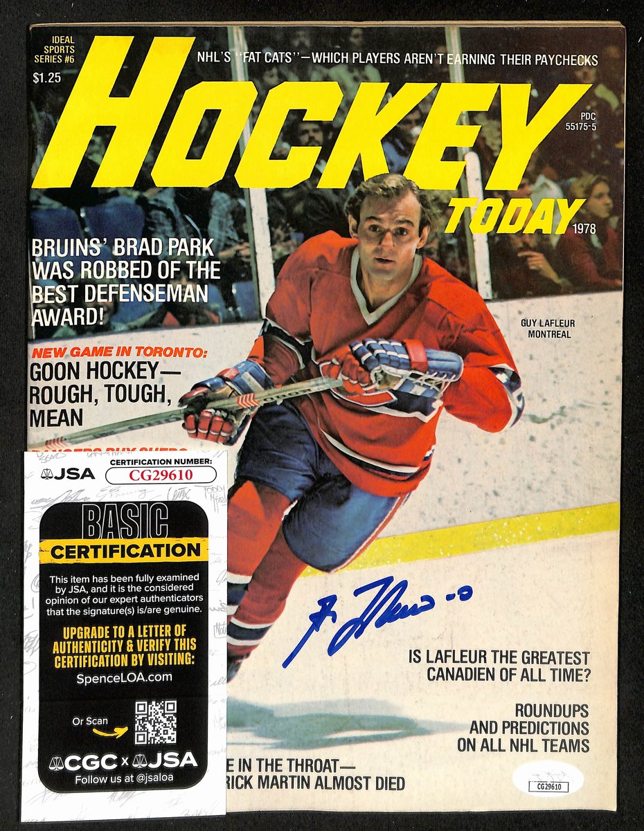 Guy Lafleur HOF Signed/Auto 1978 HOCKEY Today Magazine Canadiens JSA 198442