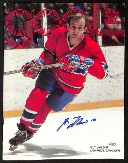 Guy Lafleur HOF Signed/Auto 1978 GOAL Program Canadiens vs. Red Wings JSA 198443