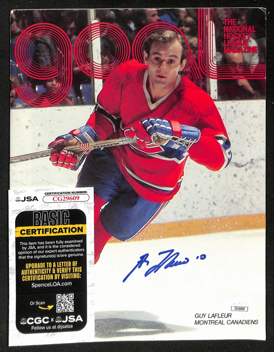 Guy Lafleur HOF Signed/Auto 1978 GOAL Program Canadiens vs. Red Wings JSA 198443
