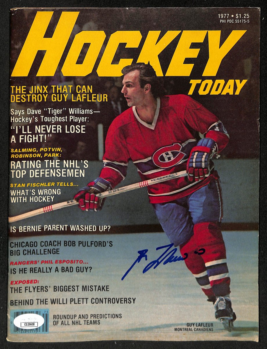 Guy Lafleur HOF Signed/Auto 1977 HOCKEY Today Magazine Canadiens JSA 198444
