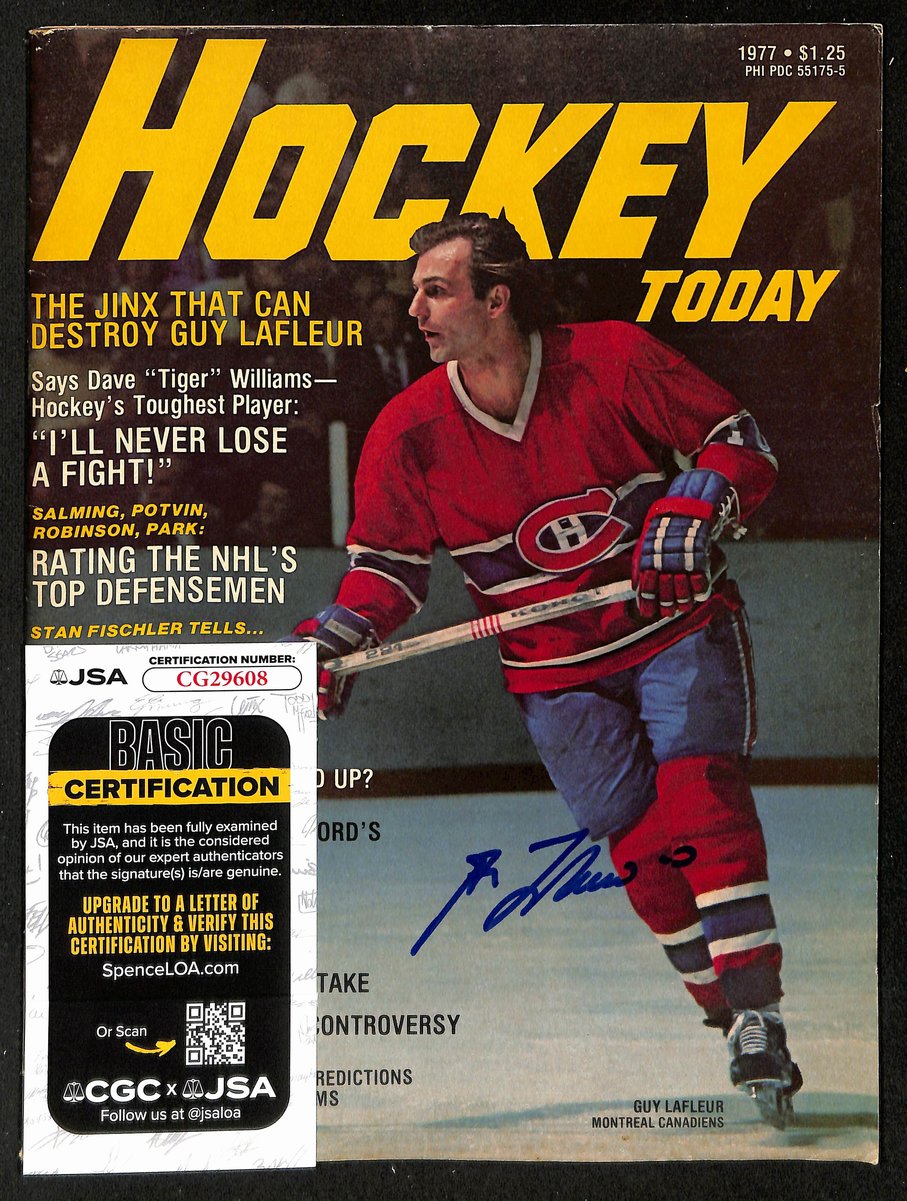 Guy Lafleur HOF Signed/Auto 1977 HOCKEY Today Magazine Canadiens JSA 198444