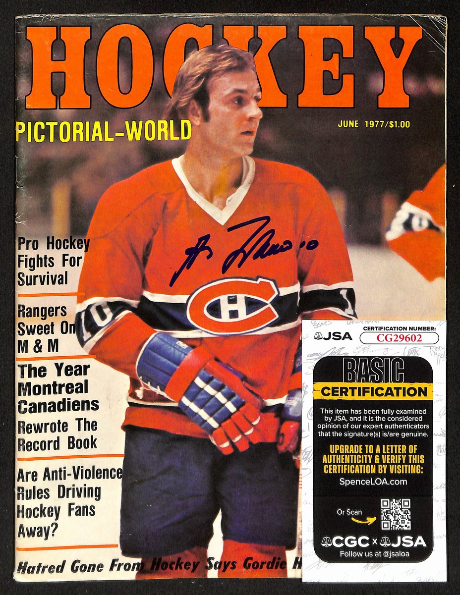 Guy Lafleur HOF Signed/Auto June 1977 HOCKEY Magazine Canadiens JSA 198449