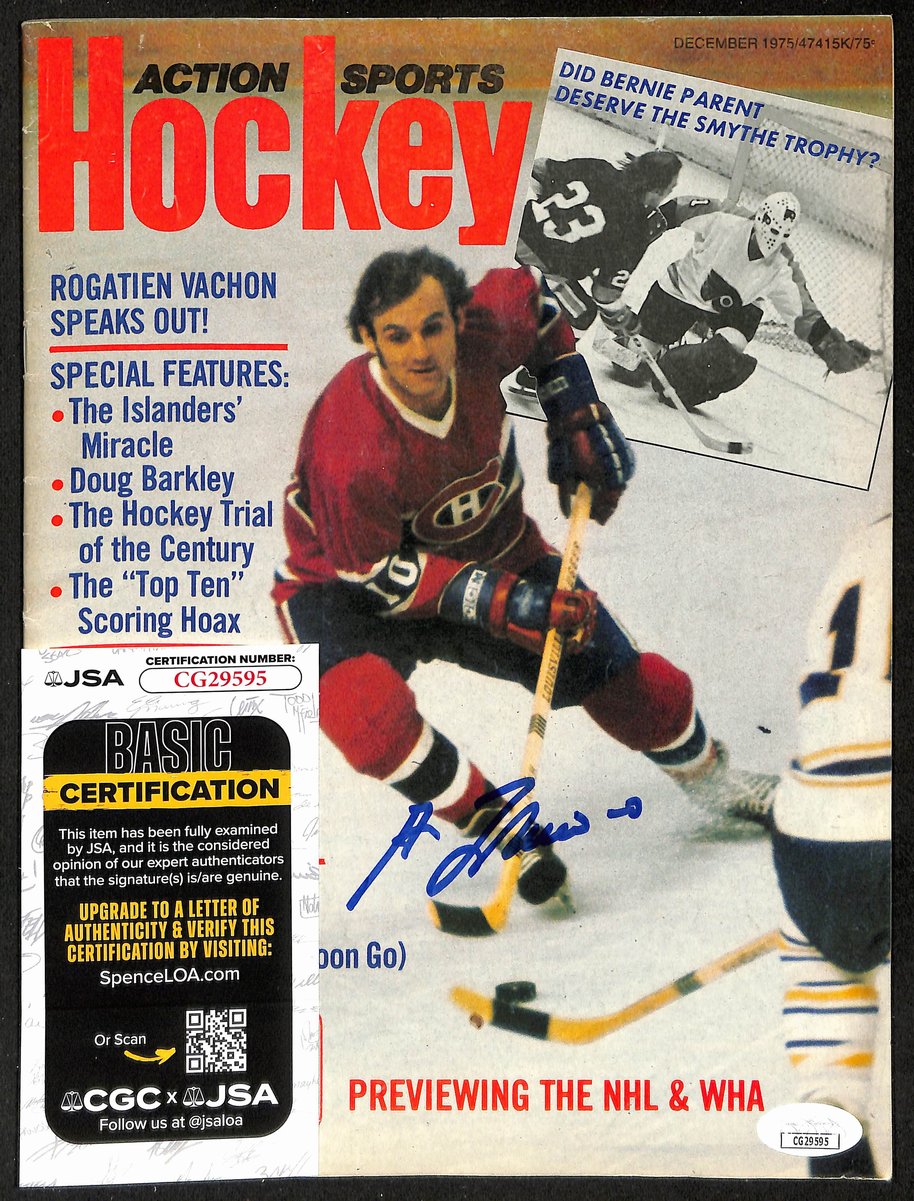 Guy Lafleur HOF Signed/Auto Dec 1975 HOCKEY Magazine Canadiens JSA 198456