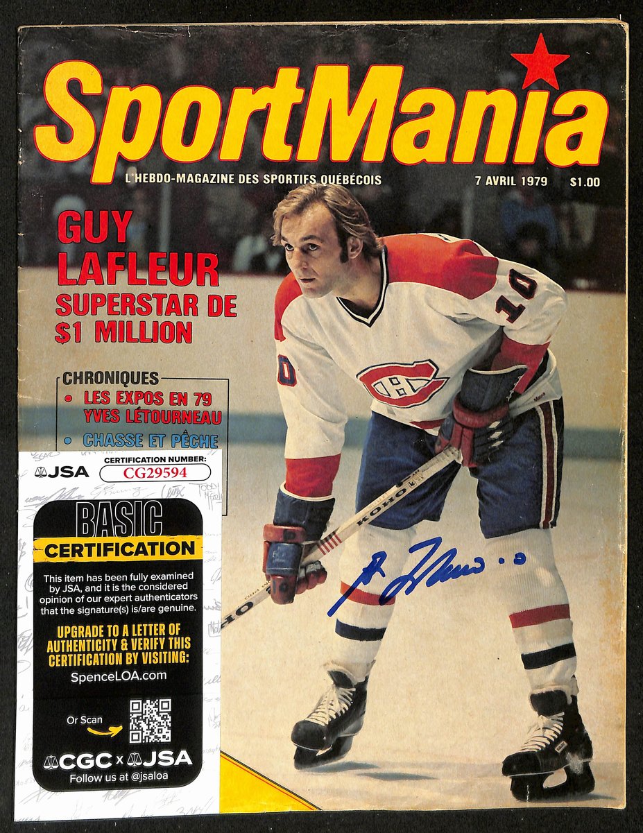 Guy Lafleur HOF Signed/Auto 1979 Sportmania Magazine Canadiens JSA 198447