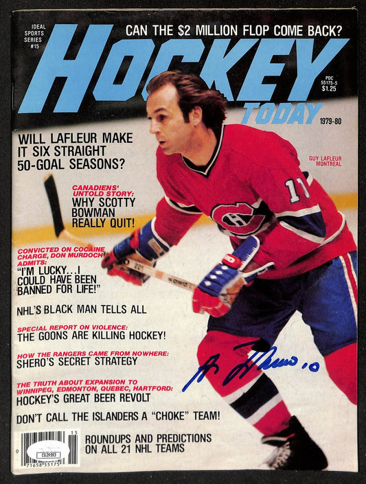 Guy Lafleur HOF Signed/Auto 1979-80 HOCKEY Today Magazine Canadiens JSA 198458