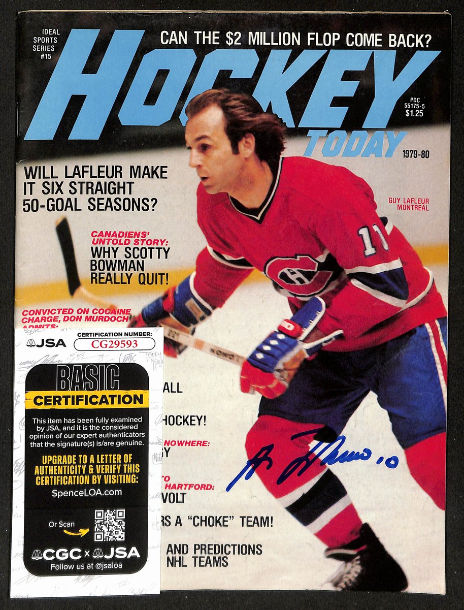 Guy Lafleur HOF Signed/Auto 1979-80 HOCKEY Today Magazine Canadiens JSA 198458