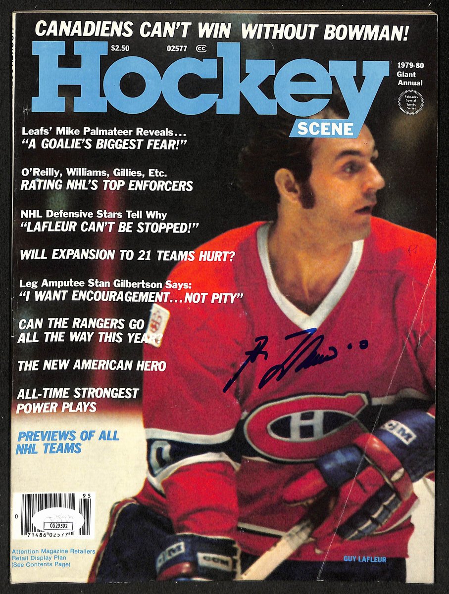 Guy Lafleur HOF Signed/Auto 1979-80 HOCKEY Scene Magazine Canadiens JSA 198459