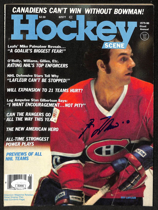 Guy Lafleur HOF Signed/Auto 1979-80 HOCKEY Scene Magazine Canadiens JSA 198459
