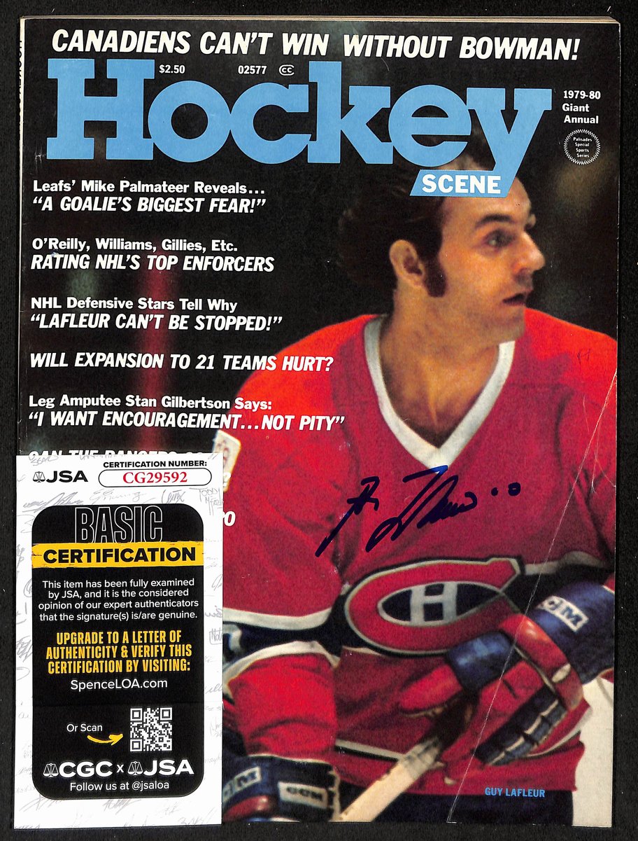 Guy Lafleur HOF Signed/Auto 1979-80 HOCKEY Scene Magazine Canadiens JSA 198459