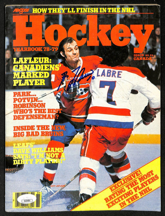 Guy Lafleur HOF Signed 1978-79 HOCKEY Yearbook Magazine Canadiens JSA 198460