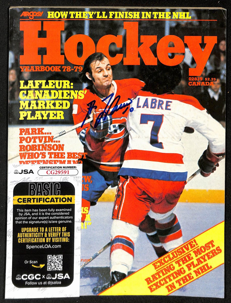 Guy Lafleur HOF Signed 1978-79 HOCKEY Yearbook Magazine Canadiens JSA 198460
