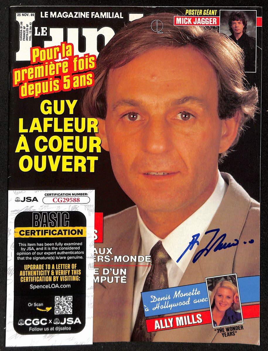 Guy Lafleur HOF Signed 11/25/1989 Lundi Magazine Monteal Canadiens JSA 198463