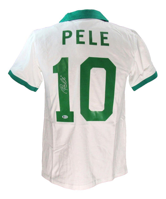 Pele Signed/Autographed Custom Cosmos Soccer Jersey BAS/Beckett 198491