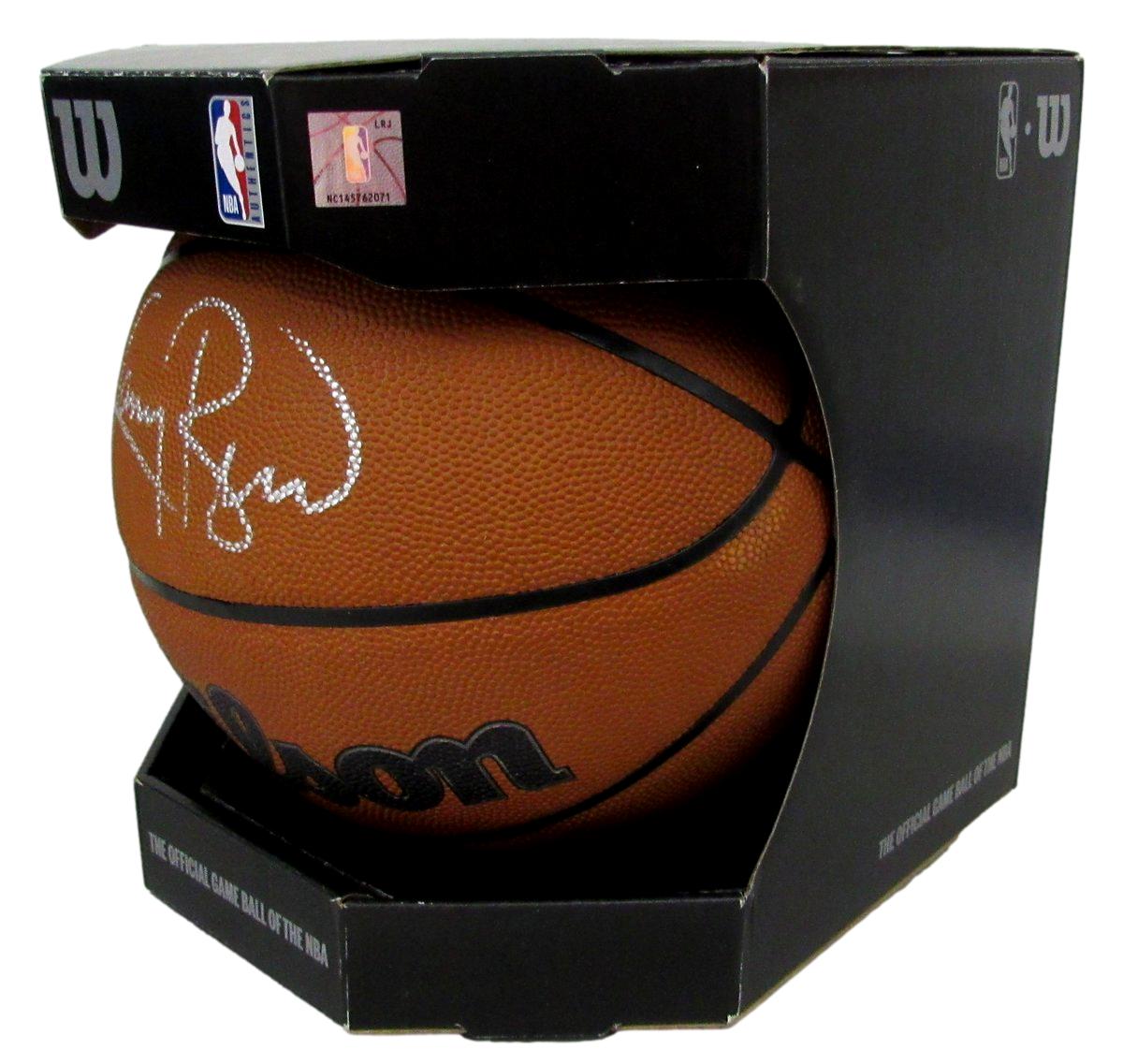 Larry Bird HOF Signed Wilson NBA Leather Game Basketball Celtics PSA/DNA 198612