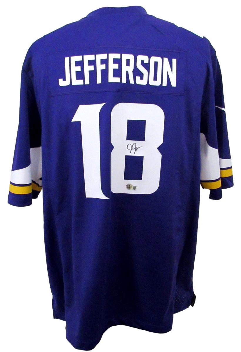 Justin Jefferson Signed/Auto Nike Replica Game Jersey XL Vikings Beckett 198614