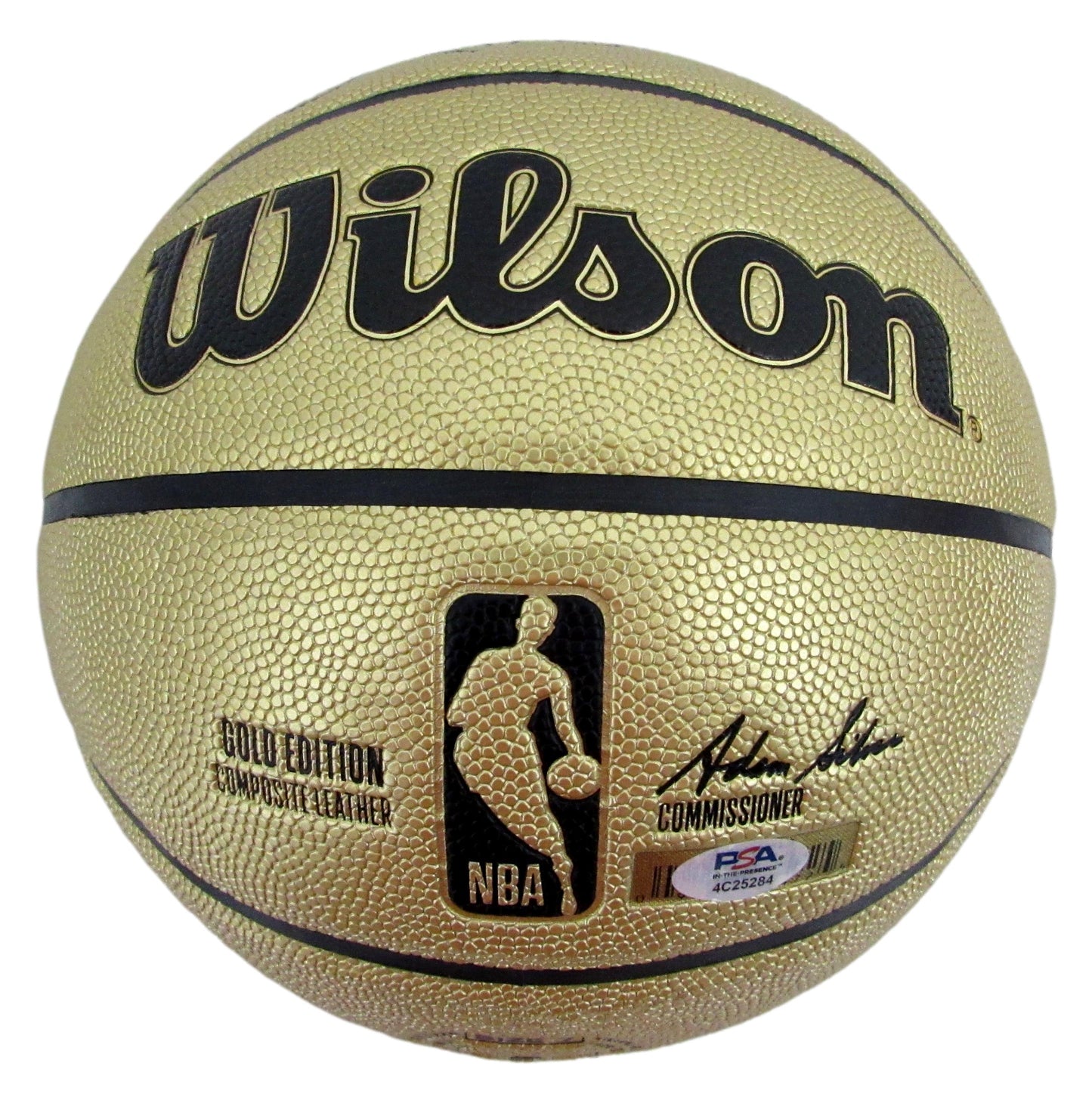Larry Bird HOF Signed Wilson Gold Edition NBA Basketball Celtics PSA/DNA 200499