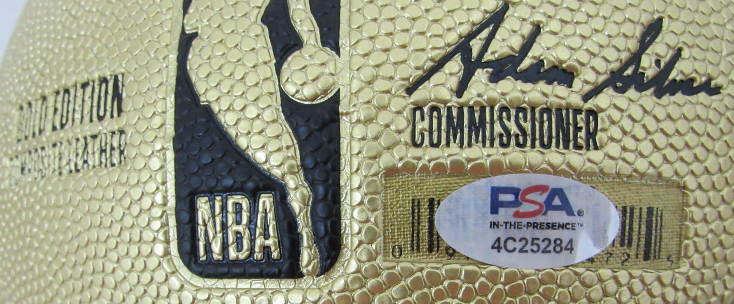 Larry Bird HOF Signed Wilson Gold Edition NBA Basketball Celtics PSA/DNA 200499