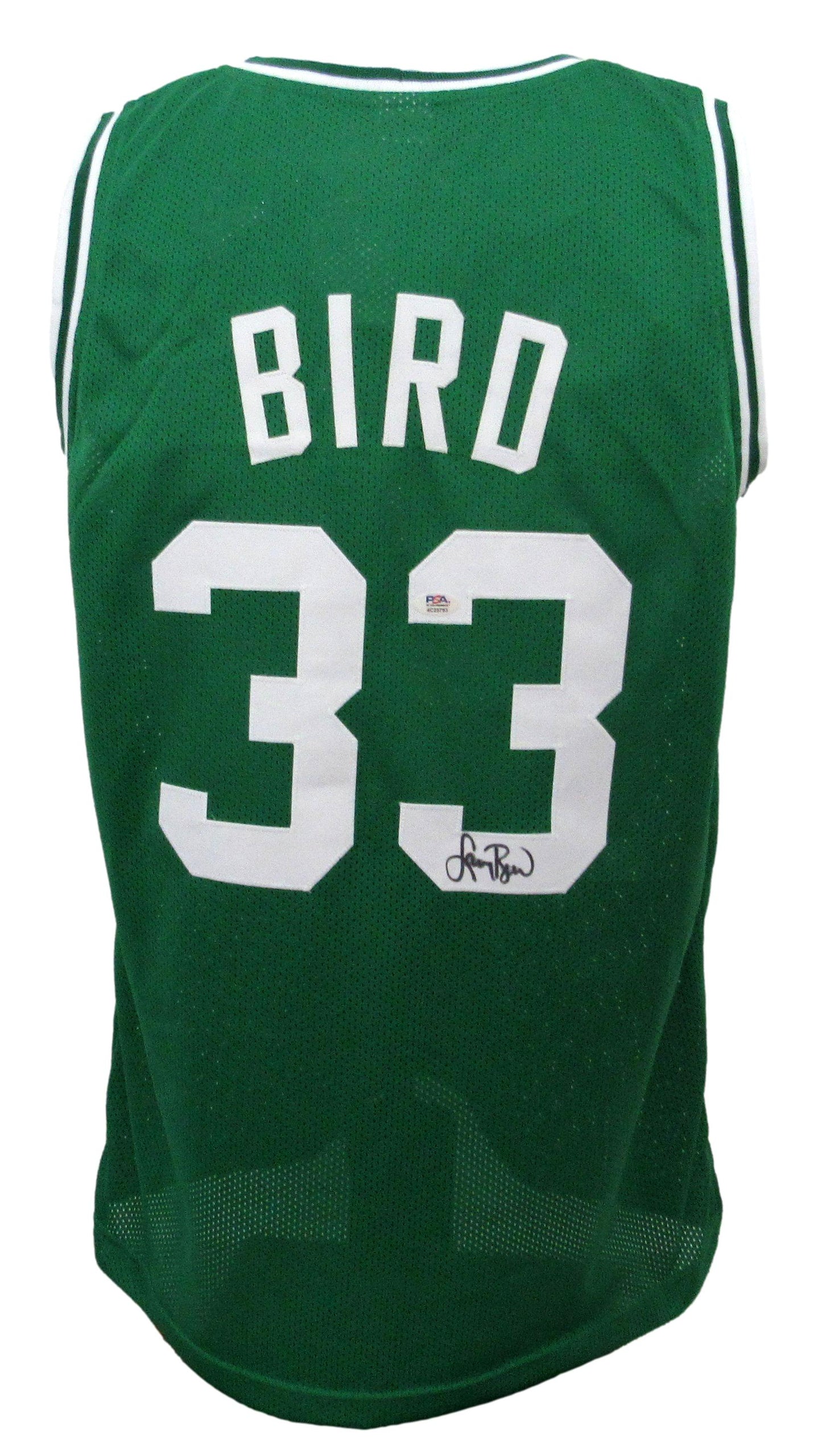 Larry Bird HOF Signed/Auto Green Custom Basketball Jersey Celtics PSA/DNA 200501