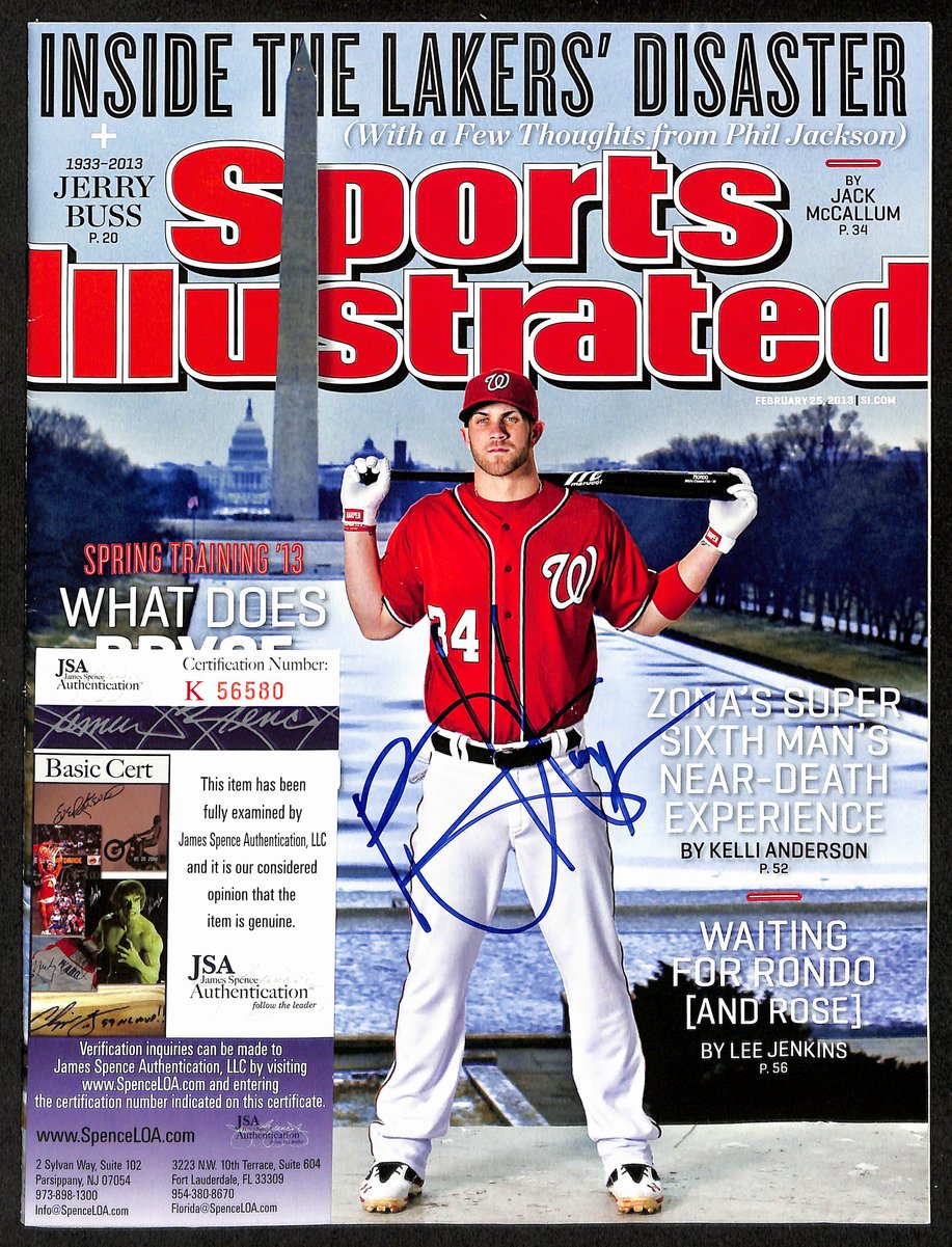 Bryce Harper Signed 2/25/2013 Sports Illustrated Magazine Newstand JSA 199690