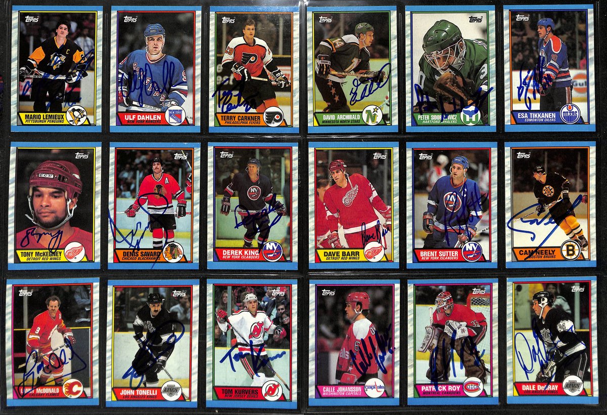 1989-90 Topps Hockey Cards Signed/Auto Set 195/198 + Stickers 11/12 198859