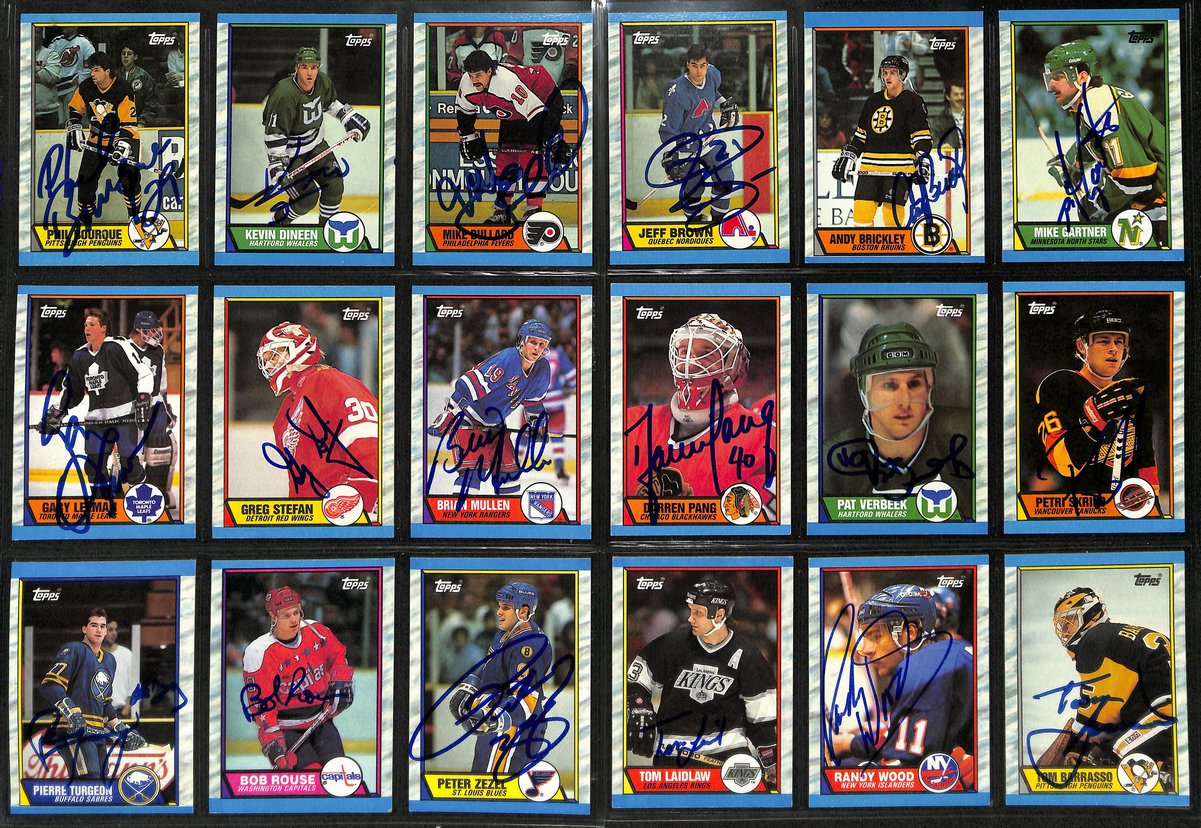 1989-90 Topps Hockey Cards Signed/Auto Set 195/198 + Stickers 11/12 198859