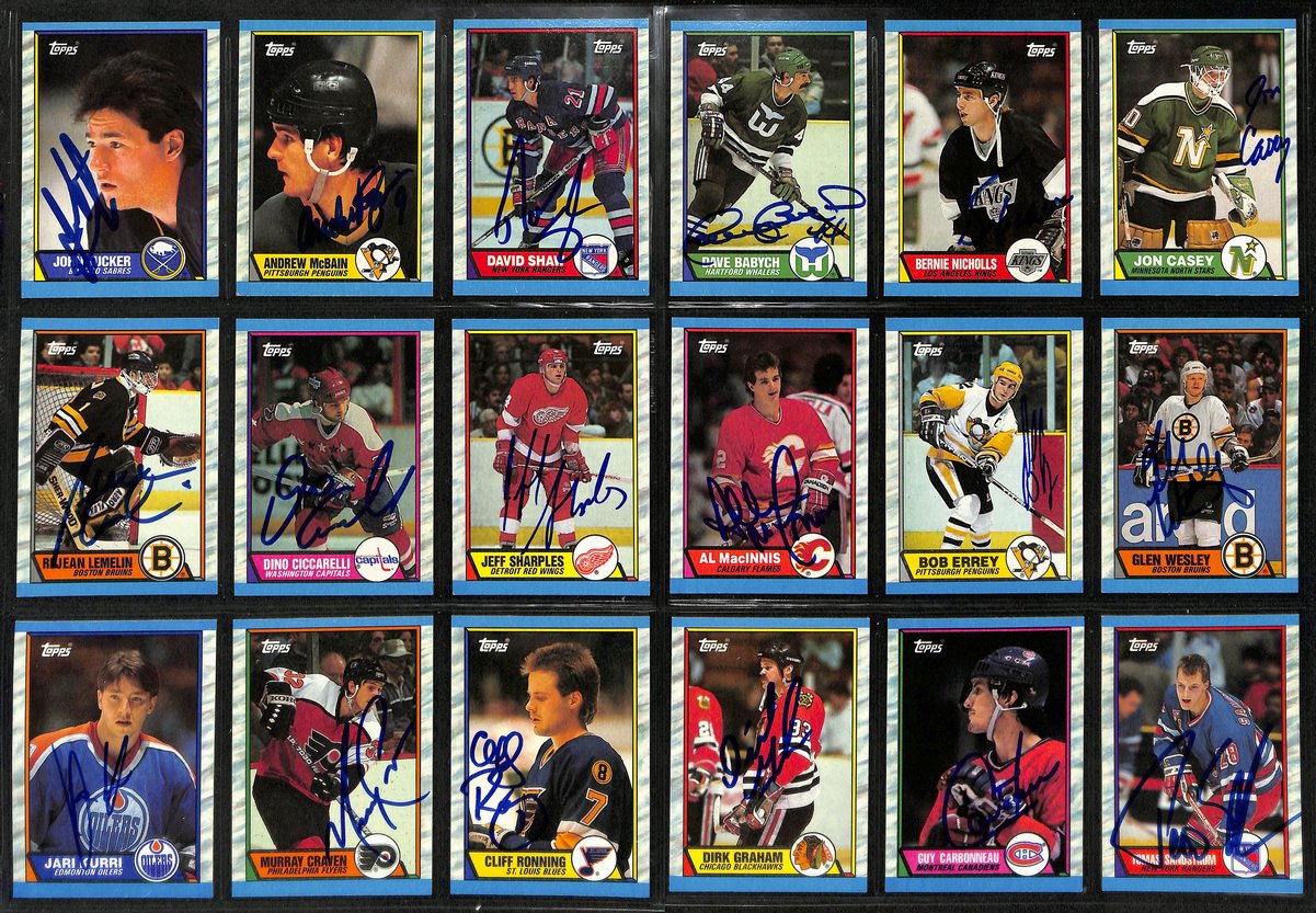 1989-90 Topps Hockey Cards Signed/Auto Set 195/198 + Stickers 11/12 198859
