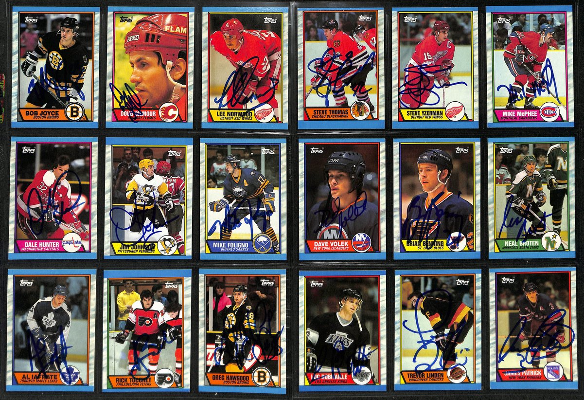 1989-90 Topps Hockey Cards Signed/Auto Set 195/198 + Stickers 11/12 198859