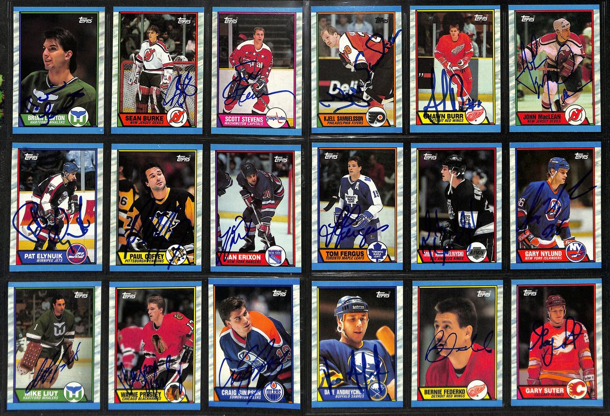 1989-90 Topps Hockey Cards Signed/Auto Set 195/198 + Stickers 11/12 198859