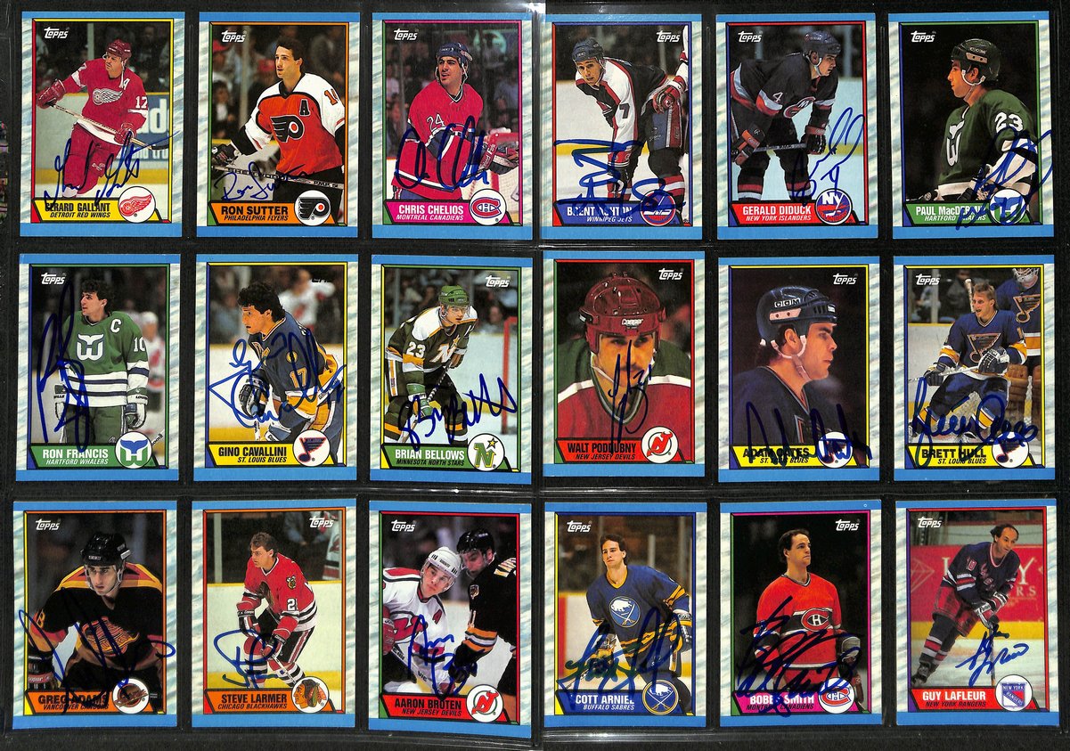 1989-90 Topps Hockey Cards Signed/Auto Set 195/198 + Stickers 11/12 198859