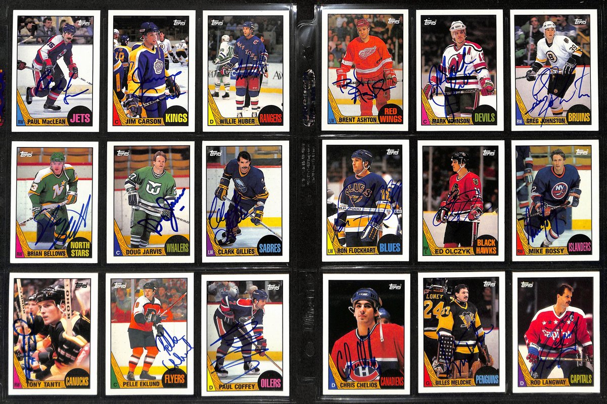 1986-87 Topps Hockey Cards Signed/Auto Complete Set 198 + Stickers 12 198858