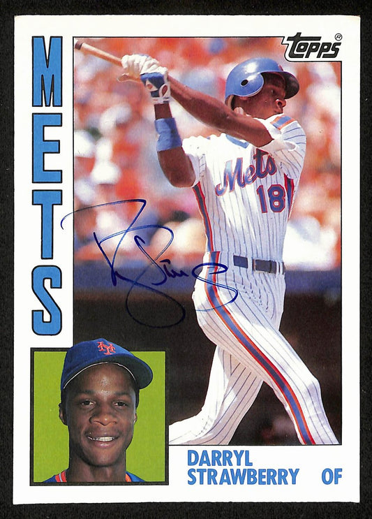 Darryl Strawberry Signed/Auto 1984 Topps 5x7 Super RC Card #12 Mets JSA 199386