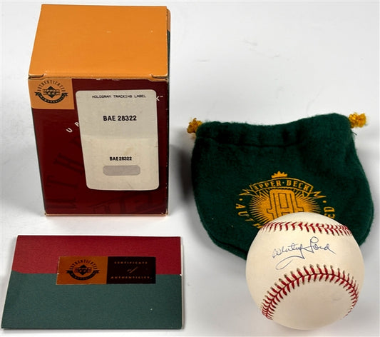 Whitey Ford HOF Signed/Autographed OAL Baseball Yankees Upper Deck 200505