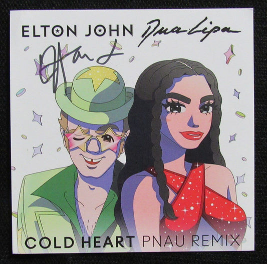 ELTON JOHN Autographed Elton & Dua "Cold Heart Pnau Remix" CD Insert - JSA LOA